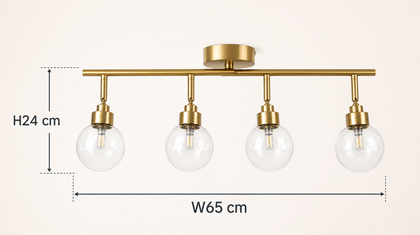 4 Light Brass Spotlight Ceiling Light
