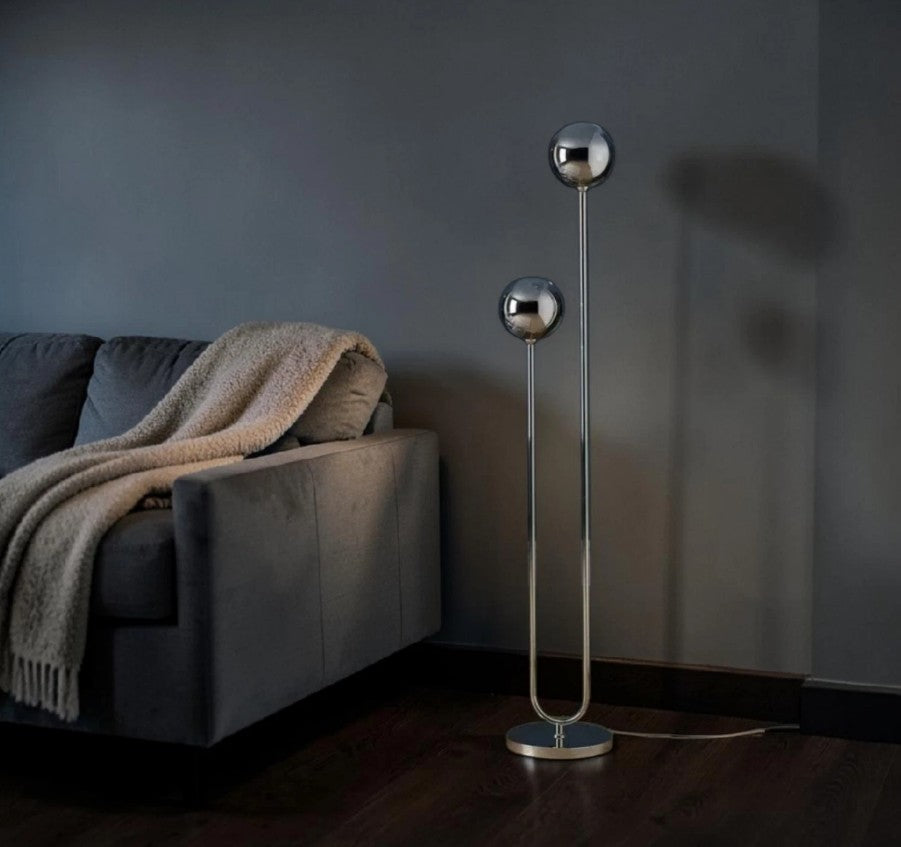 Ombre Arc Floor Lamp Nickel