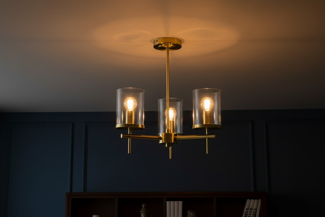 3 Light Brass Ceiling Uplighter