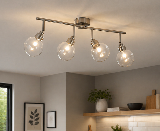 4 Light Chrome Ceiling Spotlight