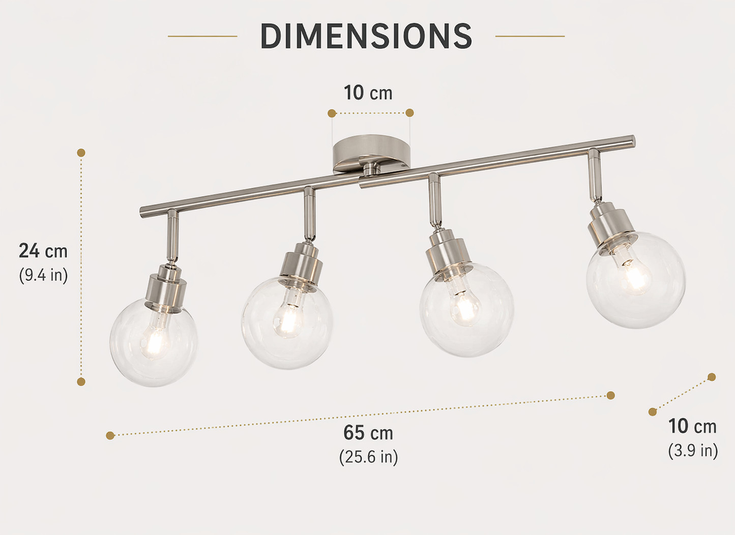 4 Light Chrome Ceiling Spotlight