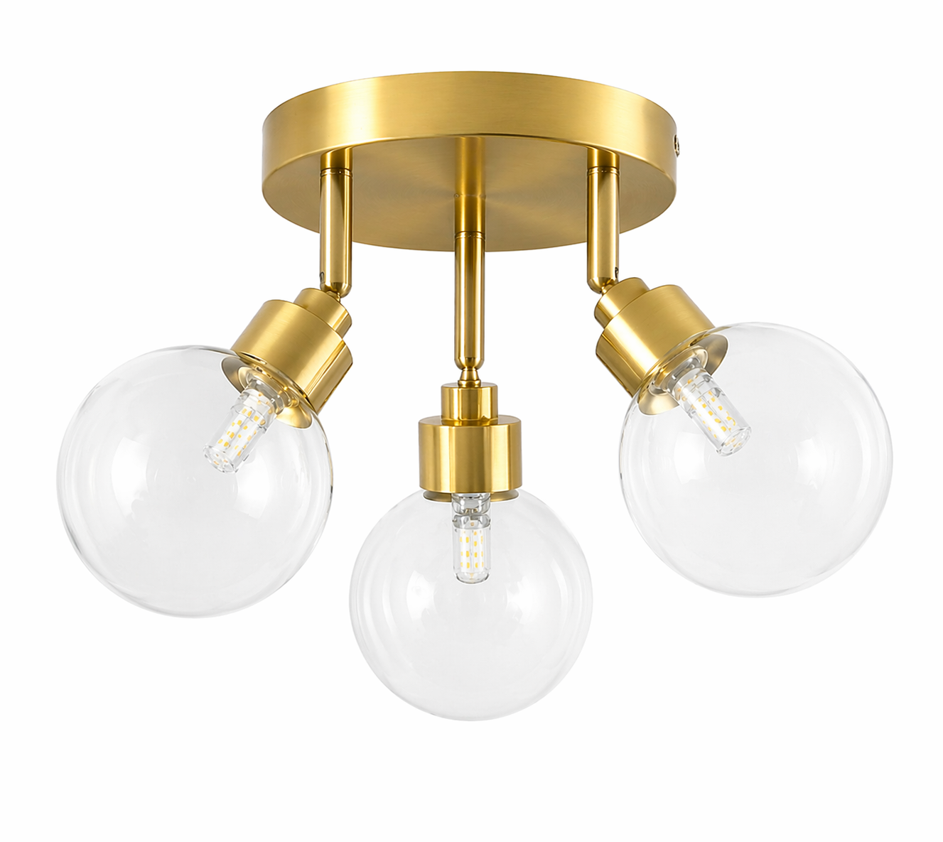 3 Light Brass Ceiling Spotlight