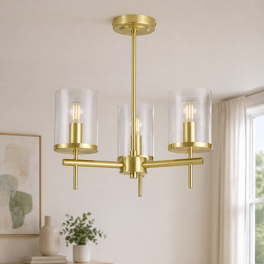3 Light Brass Ceiling Uplighter