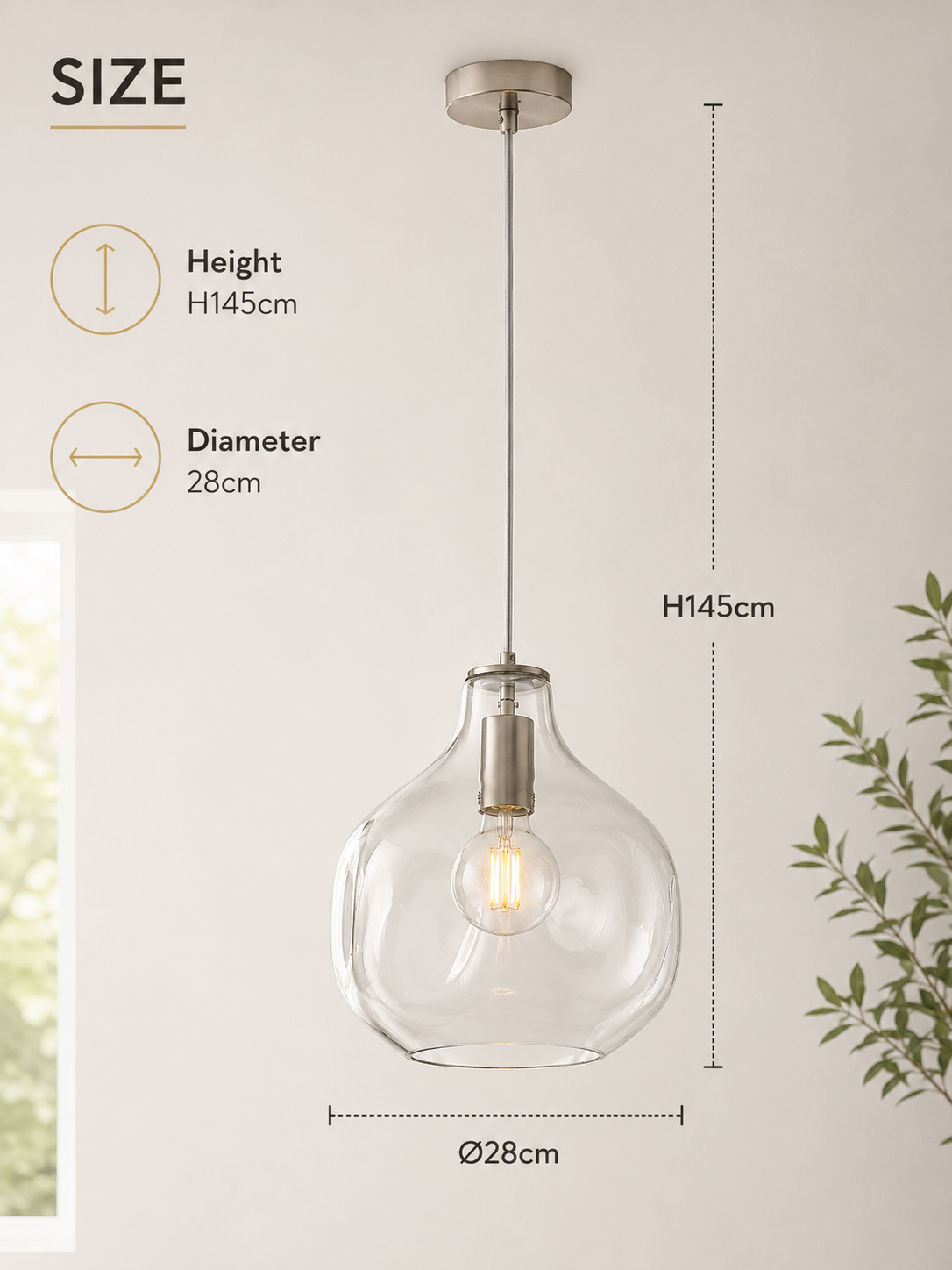 Clear Dimple Glass Pendant Light