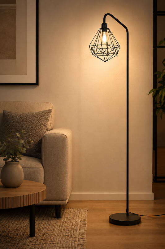 Black Industrial Floor Lamp