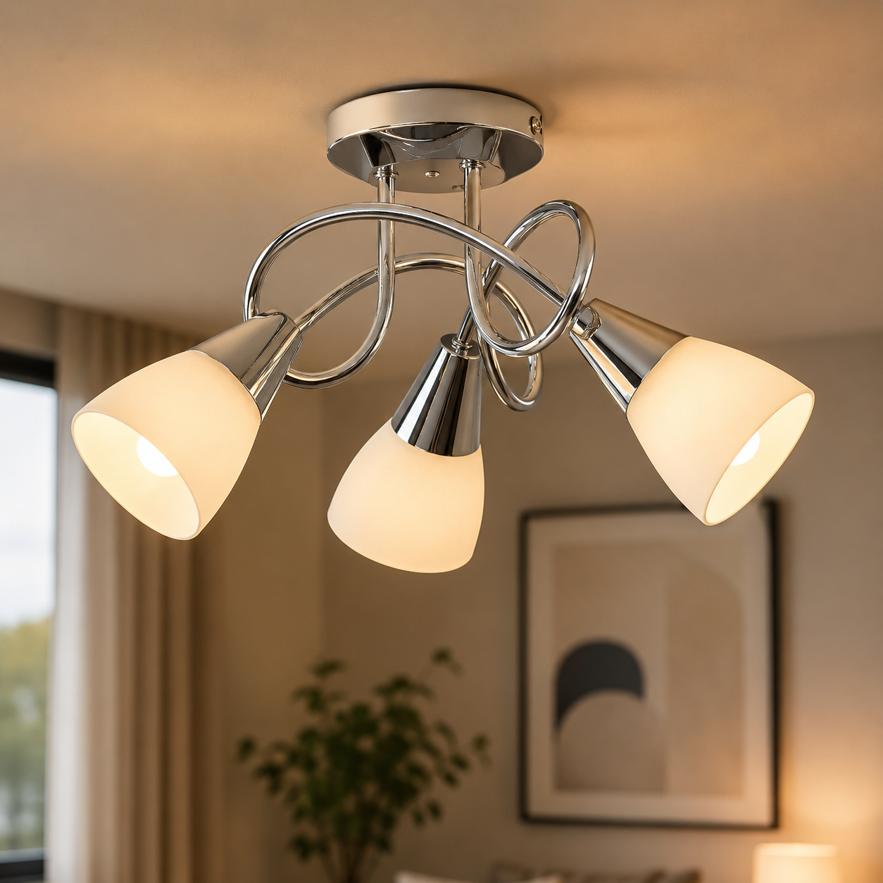 Chrome 3 Light Ceiling Light