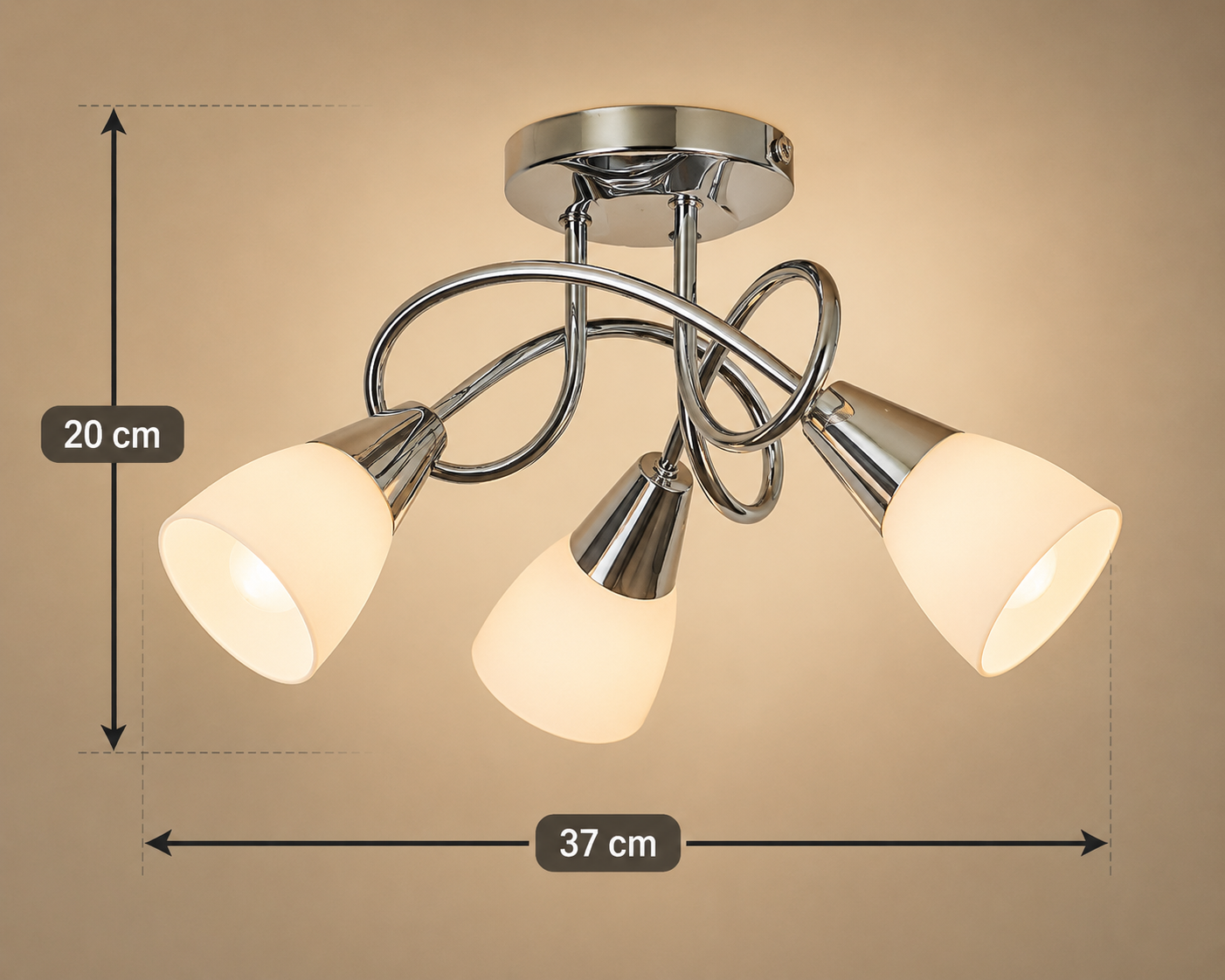 Chrome 3 Light Ceiling Light