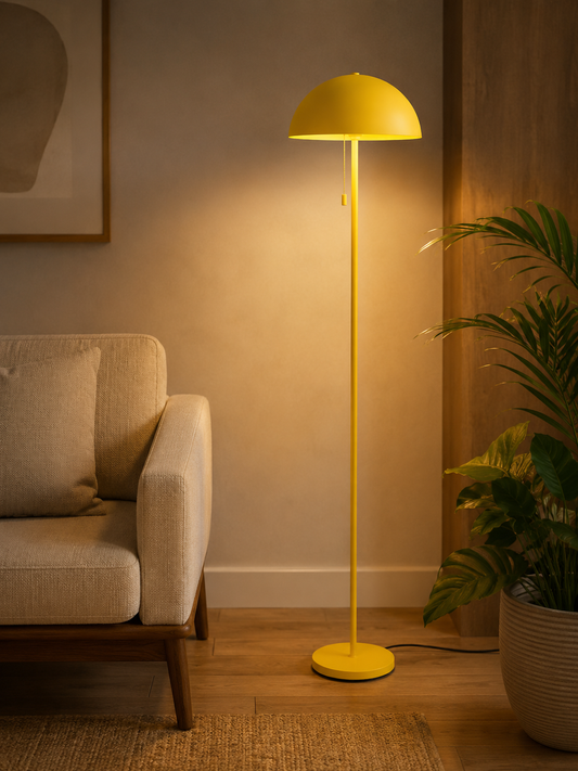 Yellow Mushroom Floor Lamp Retro