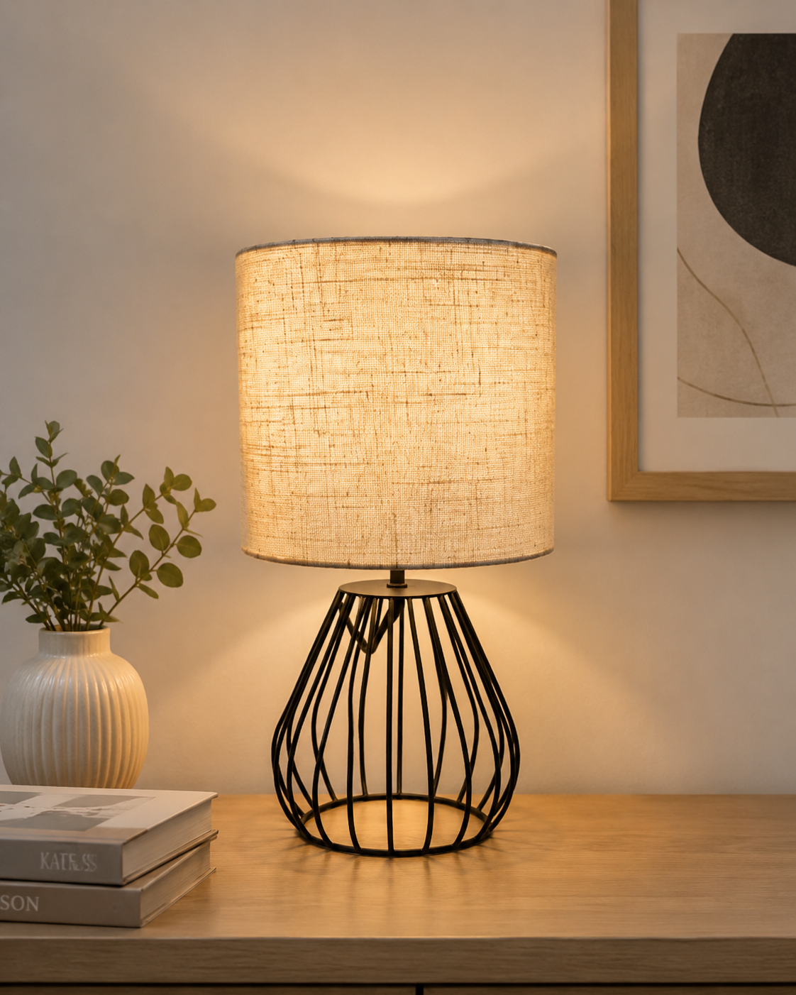 Small Teardrop Cage Bedside Lamp