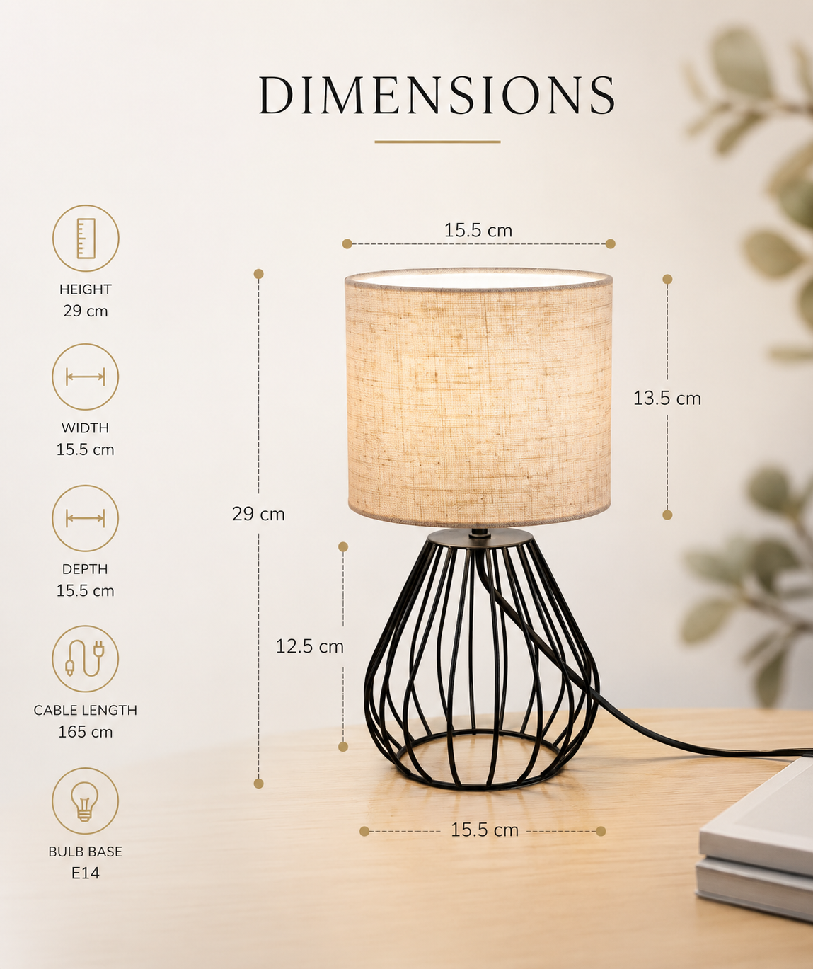 Small Teardrop Cage Bedside Lamp