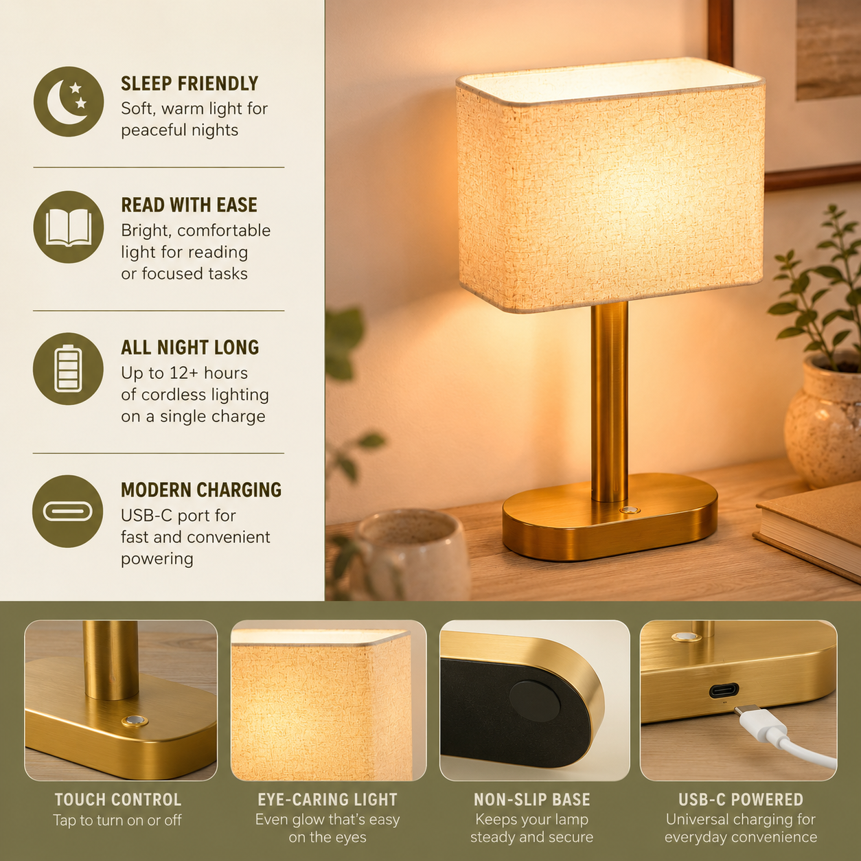 Cordless Touch Table Lamp