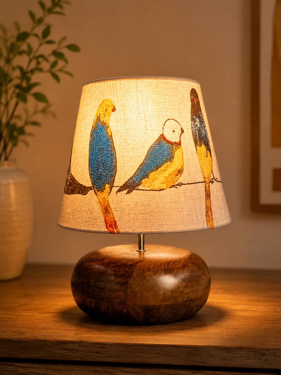 Rechargeable Mango Wood Table Lamp