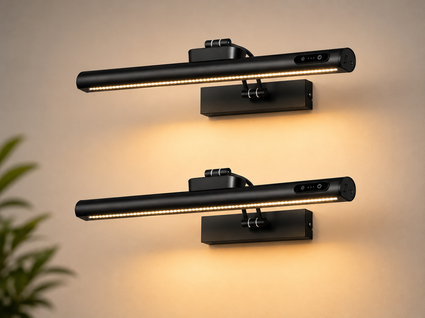 2 Pack Black Rechargeable Picture Lights