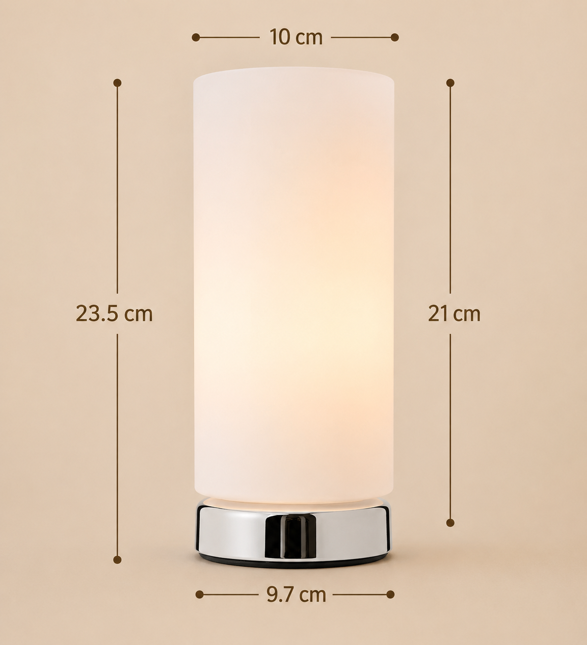 Chrome Touch Table Lamp Opal Frosted Glass