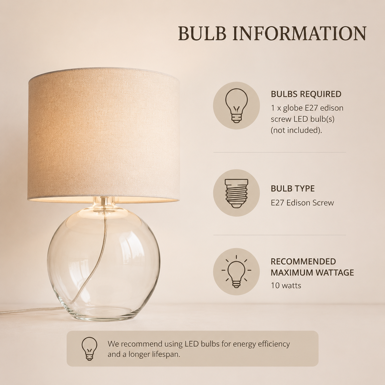 Clear Glass Table Lamp