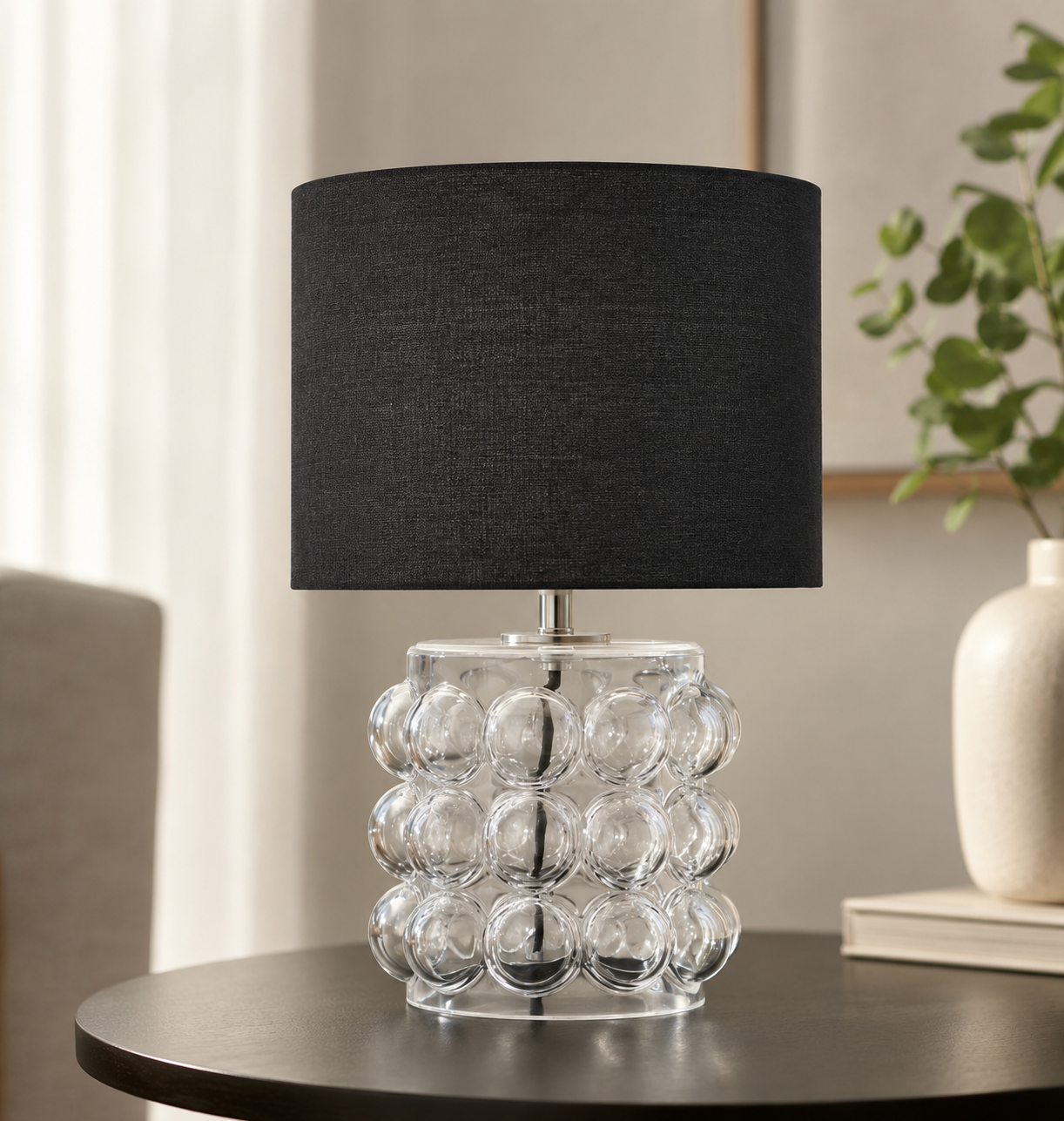 Clear Glass Bobble Table Lamp