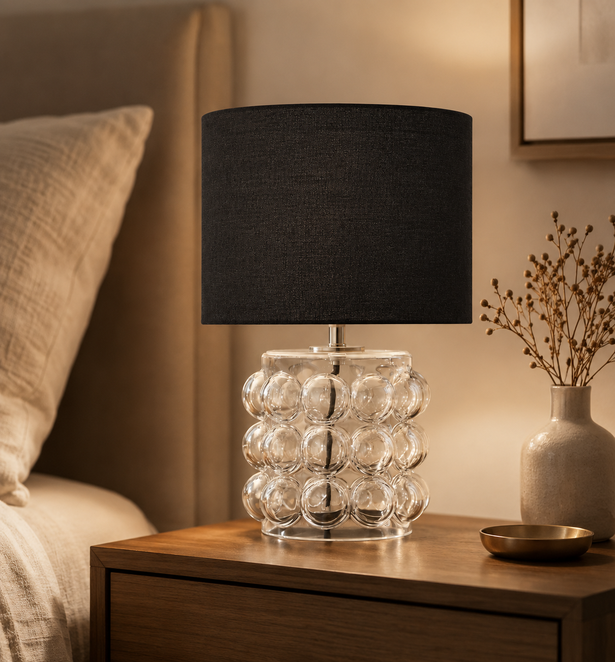 Clear Glass Bobble Table Lamp