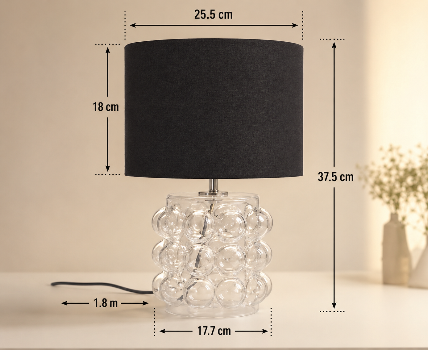 Clear Glass Bobble Table Lamp