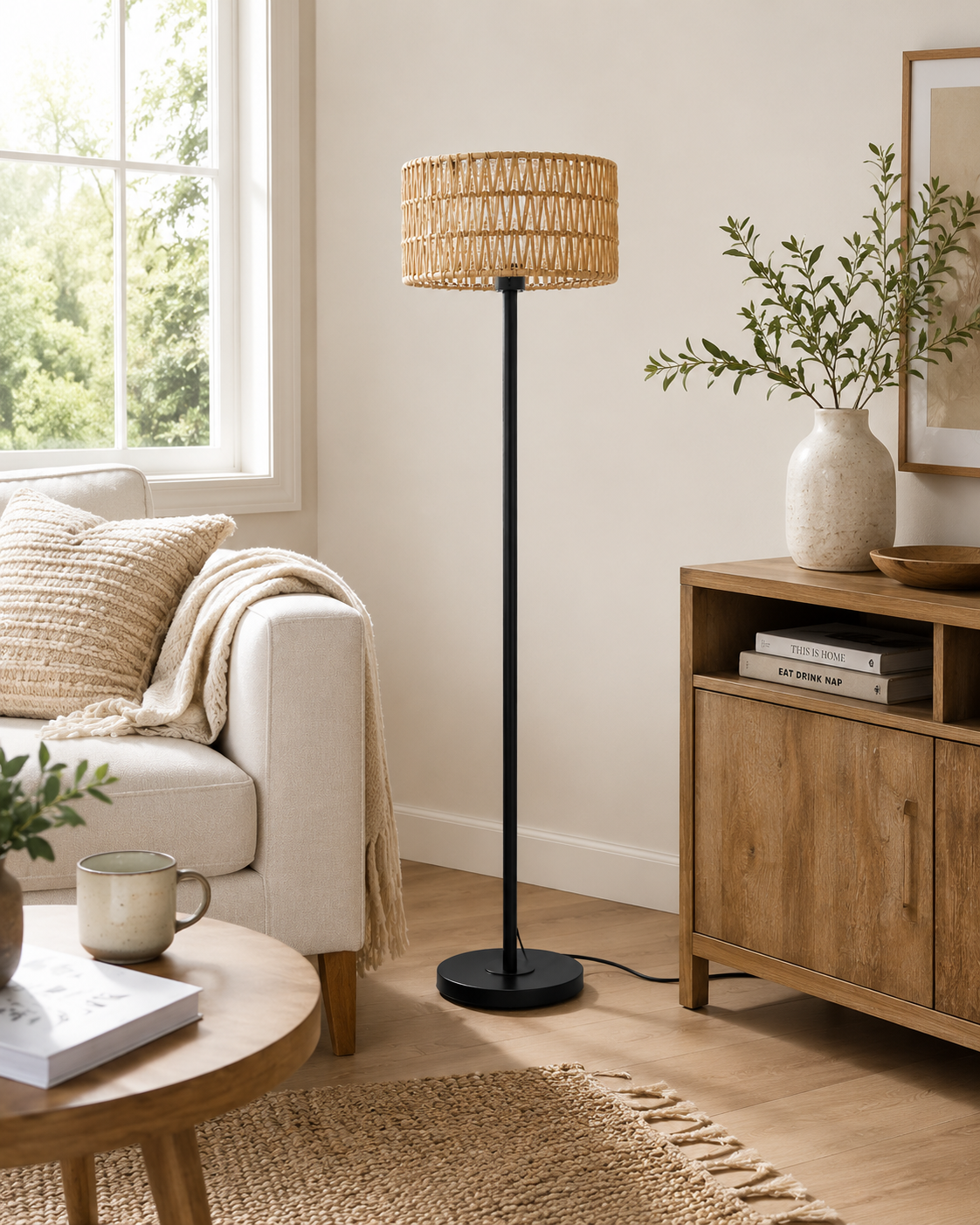 Rattan Boho Floor Lamp
