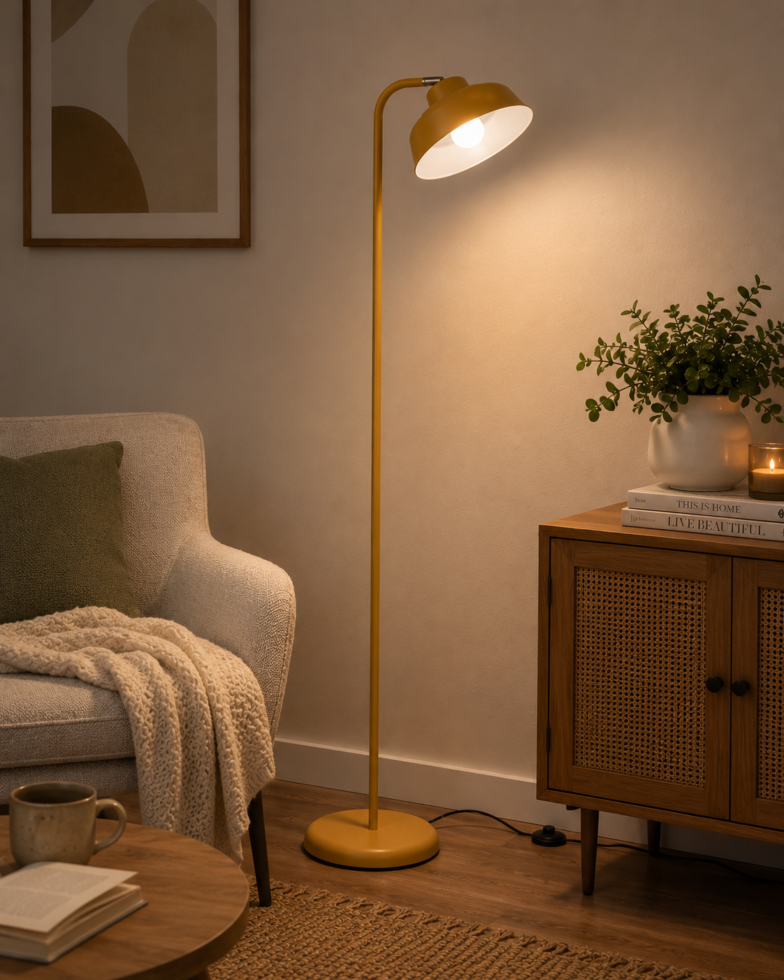 Mustard Metal Floor Lamp