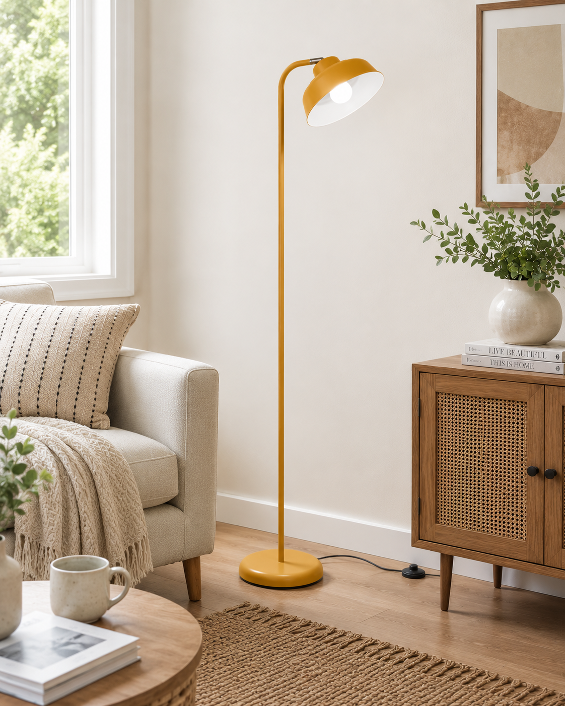 Mustard Metal Floor Lamp