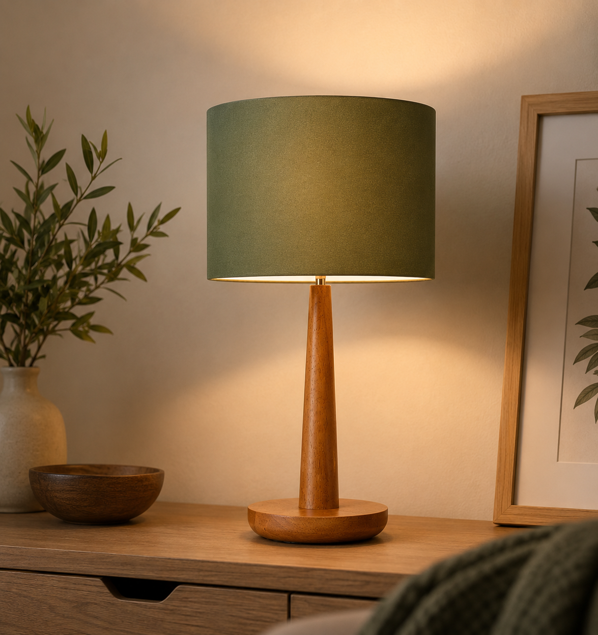 Walnut Wood Table Lamp
