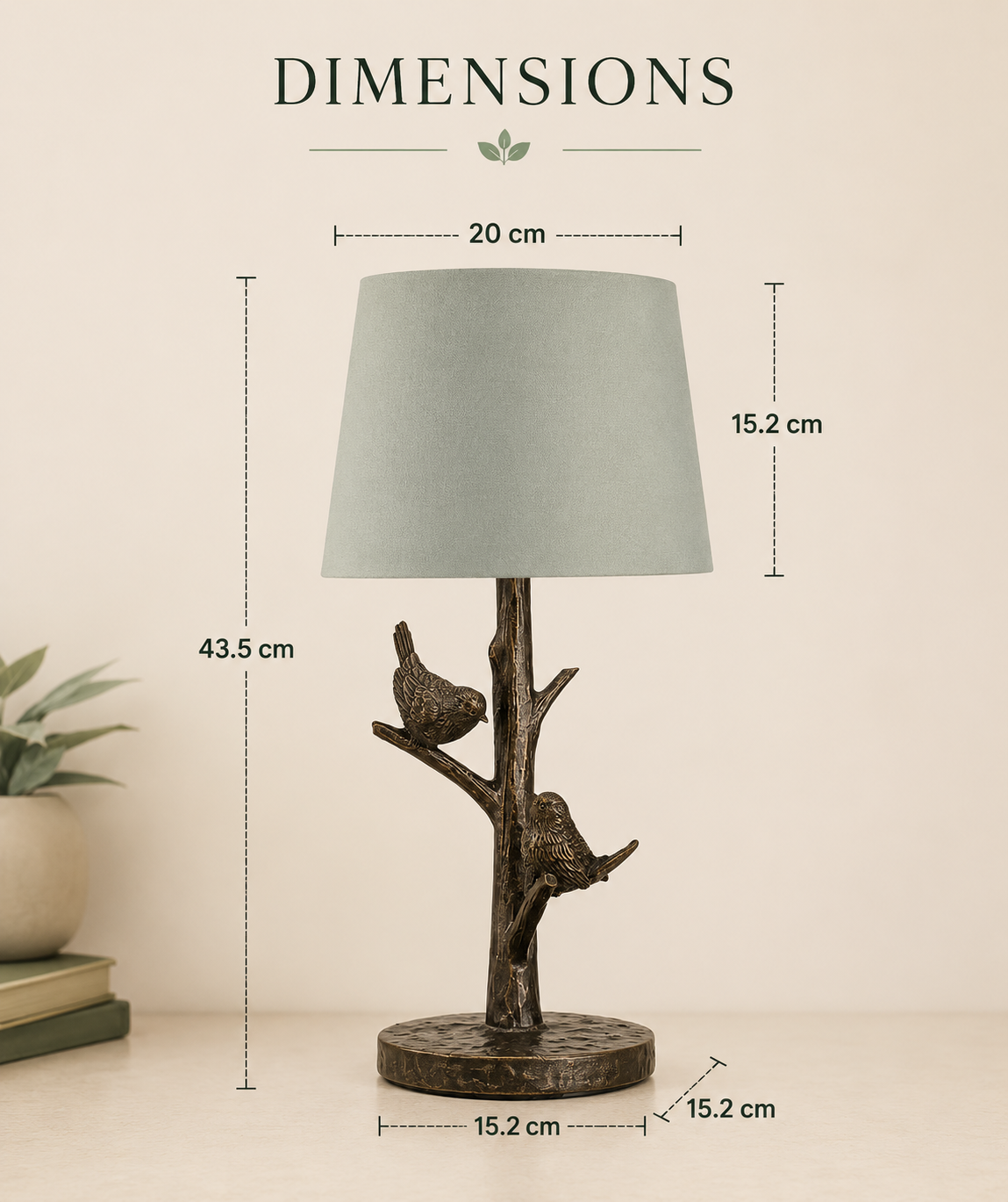Bird Table Lamp Bronze Effect
