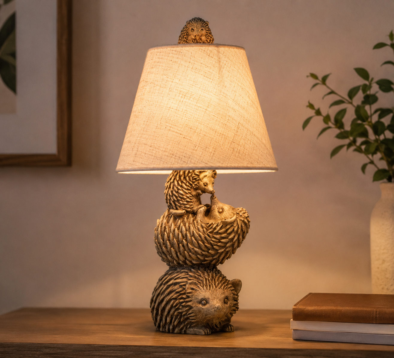Hedgehog Family Table Lamp