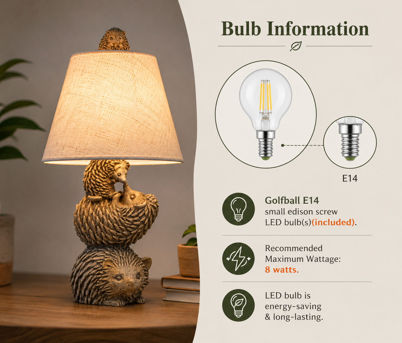 Hedgehog Family Table Lamp