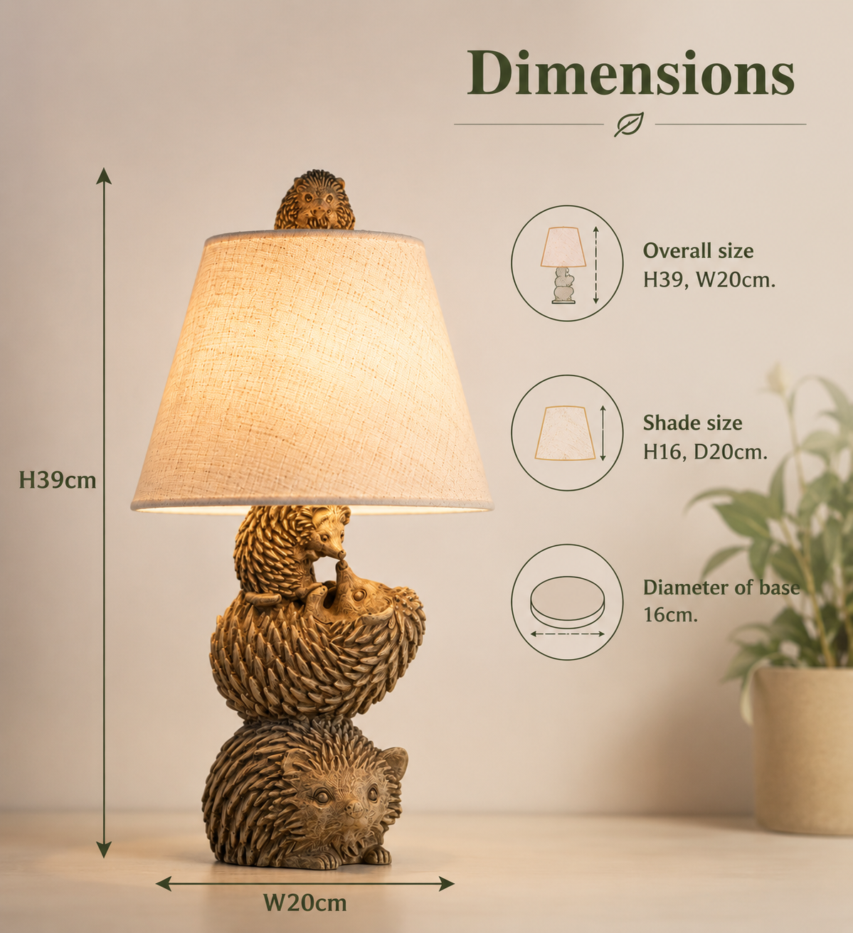 Hedgehog Family Table Lamp