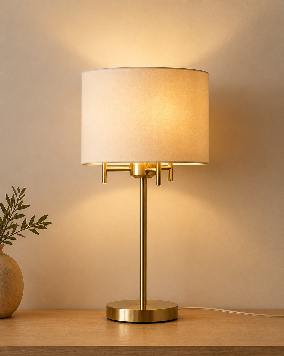 Brass 3 Light Table Lamp