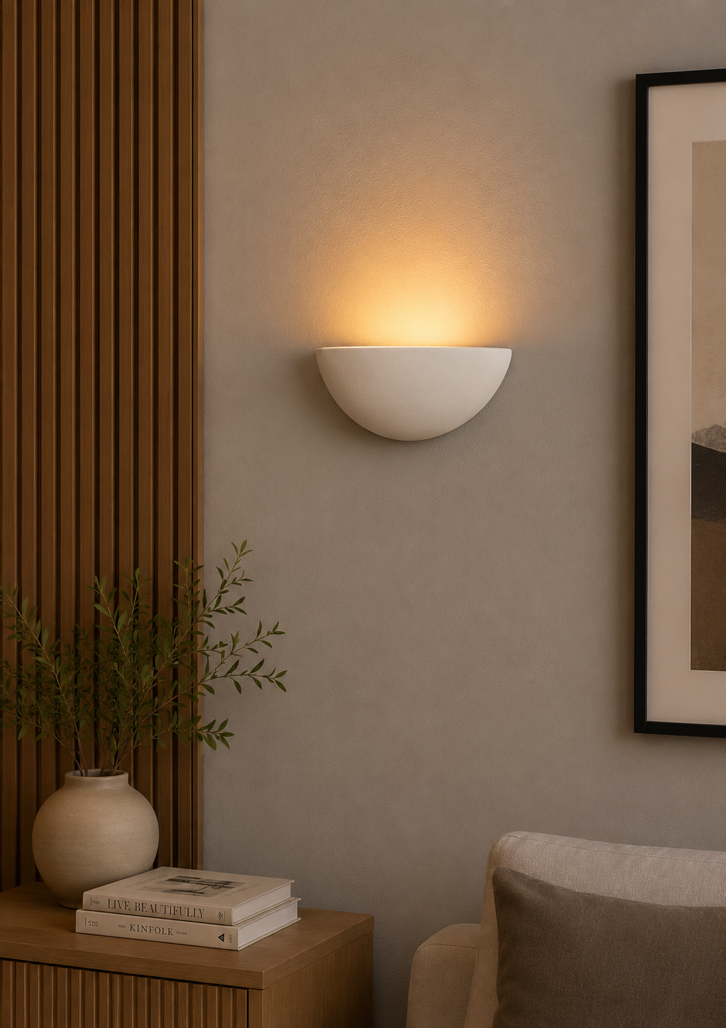 Paintable Ceramic Wall Light