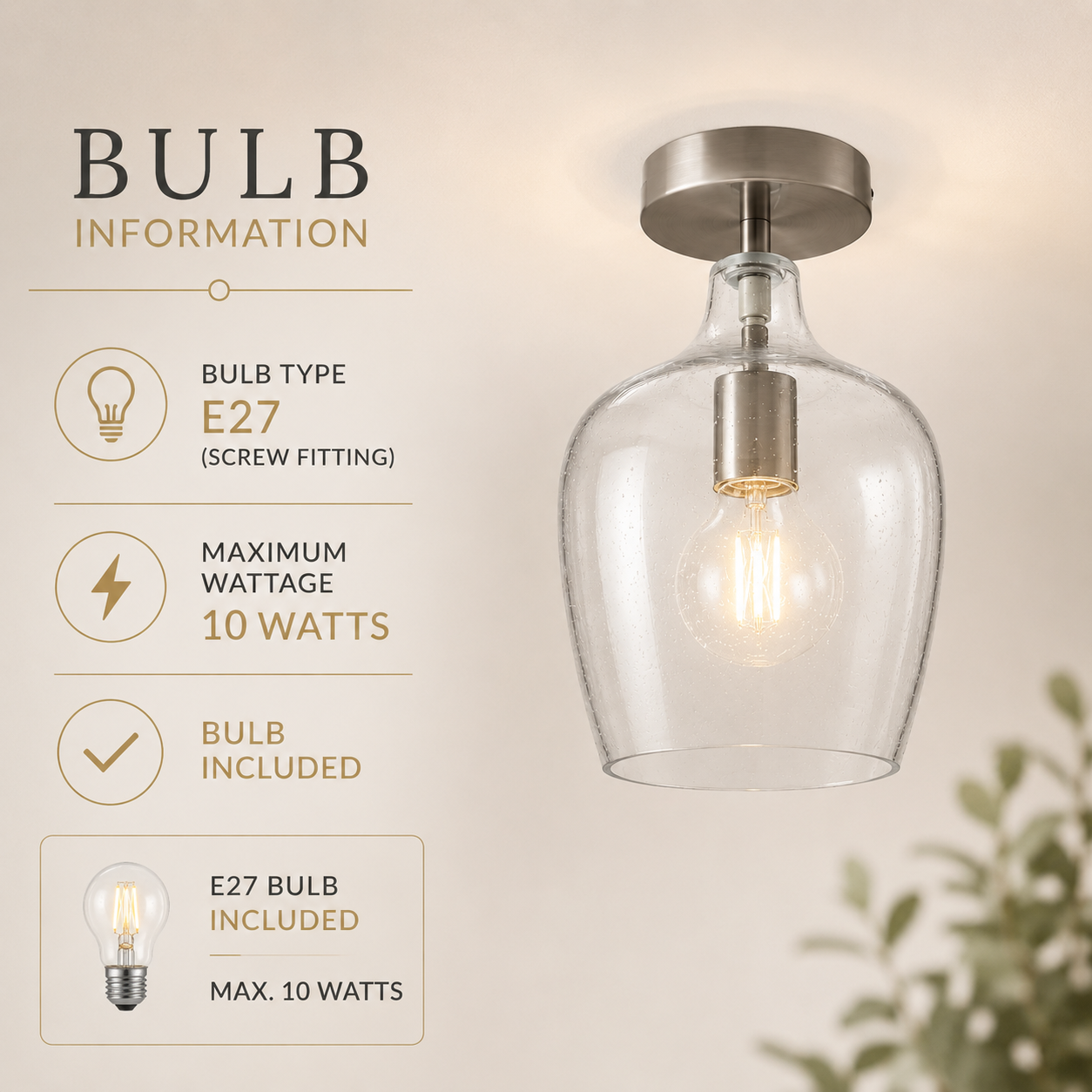 Bubble Glass Flush Ceiling