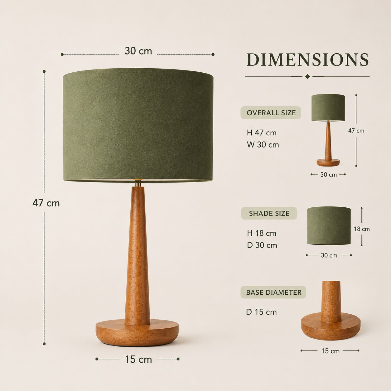 Walnut Wood Table Lamp