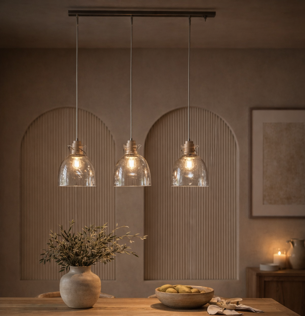 3 Light Glass Bar Pendant Light