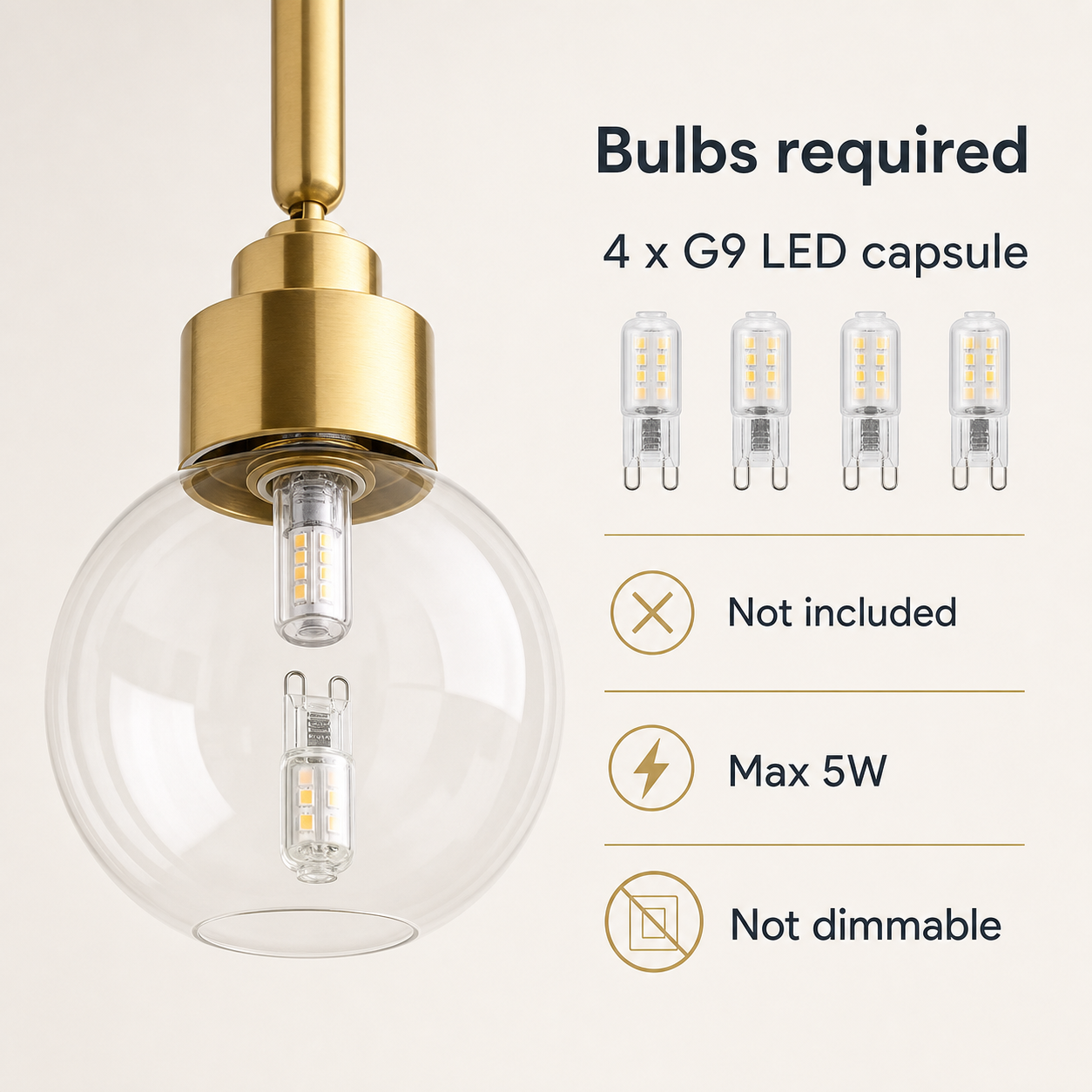 4 Light Brass Spotlight Ceiling Light