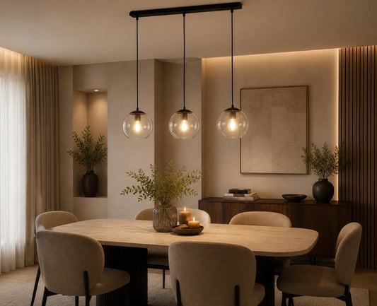 3 Light Bar Pendant Light Black Glass Ceiling Lamp