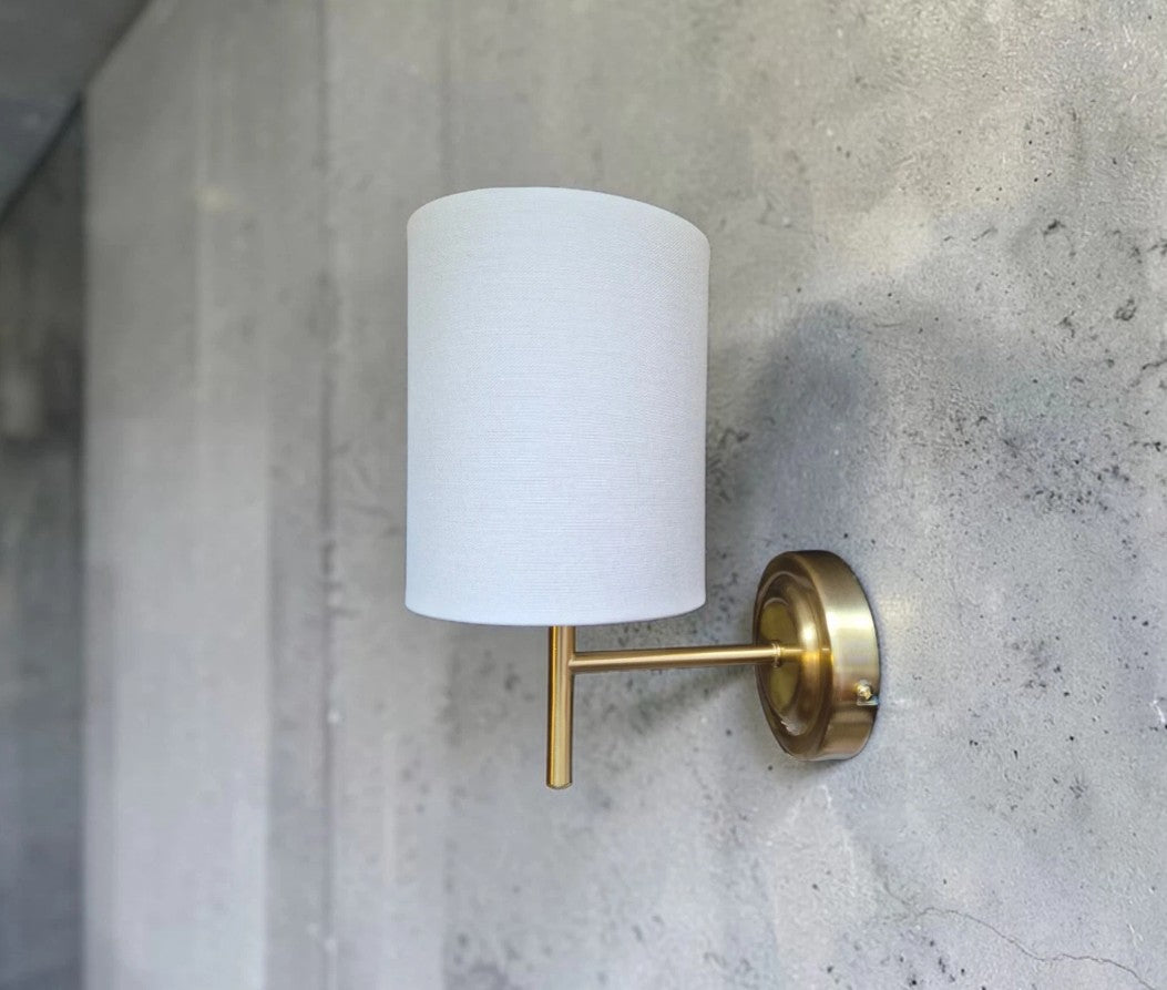 Candelabra Steel Wall Light, Brass & Natural