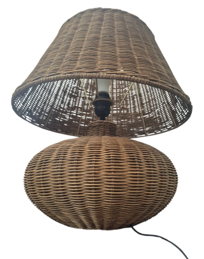 XL Rattan Table Lamp Natural Wicker