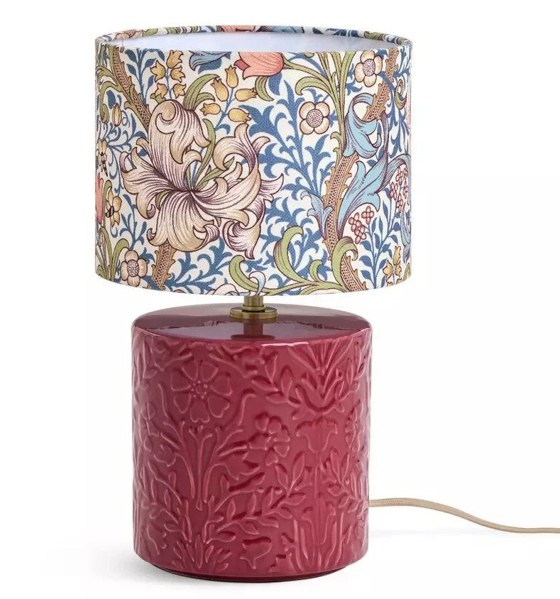 Golden Lily Ceramic Table Lamp Berry