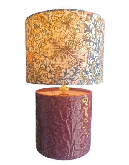 Golden Lily Ceramic Table Lamp Berry