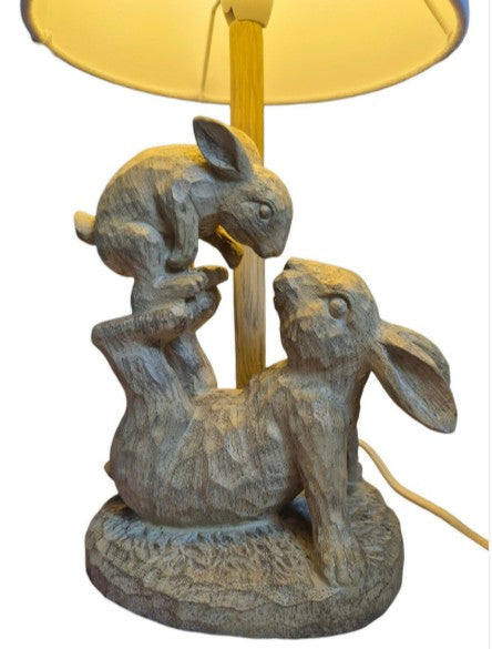 Mummy and Baby Bunny Table Lamp