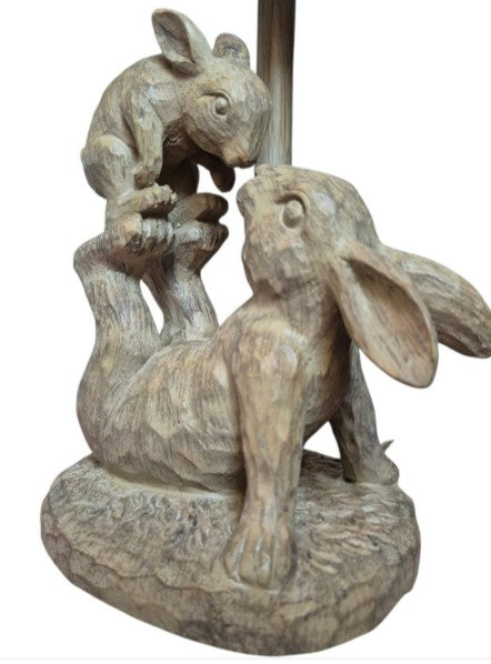 Mummy and Baby Bunny Table Lamp