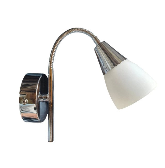 Pair Chrome Glass Wall Lights