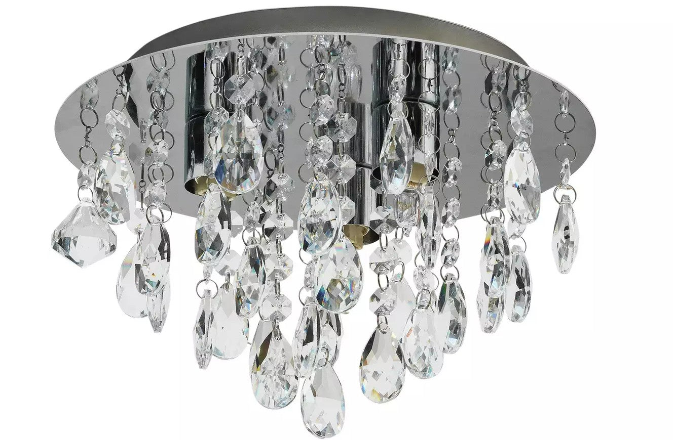 Chrome Glass Droplet Ceiling Light